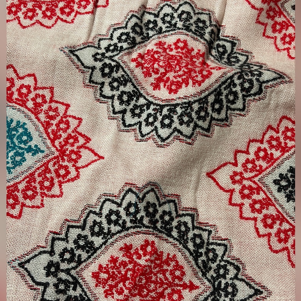 Colorful Patterned wool Scarf/shawl - image 6